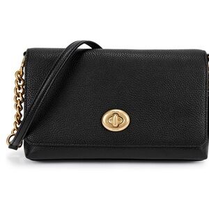 Coach Crosstown Crossbody Bag - Navy Blue and Gold Hardware